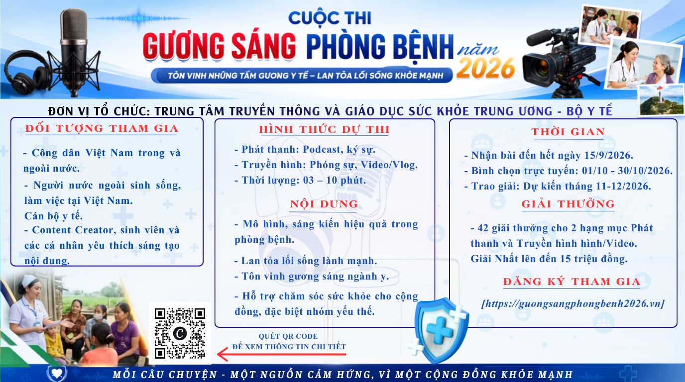 Thể lệ Cuộc thi sản phẩm phát thanh, truyền hình về gương sáng trong công tác phòng bệnh năm 2026